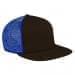 Black Flat Brim High Crown-Royal Blue Back Half