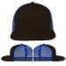USA Made Black-Royal Blue Flat Brim High Crown Cap