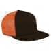 Black Flat Brim High Crown-Orange Back Half