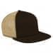 Black Flat Brim High Crown-Khaki Back Half