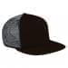 Black-Dark Gray Meshback Velcro Flat Brim