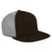 Black Flat Brim High Crown-Light Gray Back Half