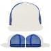 USA Made White-Royal Blue Flat Brim High Crown Cap