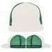 USA Made White-Kelly Green Flat Brim High Crown Cap