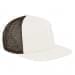 White Flat Brim High Crown-Black Back Half