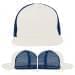 USA Made White-Navy Flat Brim High Crown Cap
