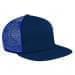 Navy Flat Brim High Crown-Royal Blue Back Half