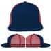 USA Made Navy-Red Flat Brim High Crown Cap