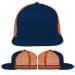 USA Made Navy-Orange Flat Brim High Crown Cap