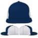 USA Made Navy-White Flat Brim High Crown Cap