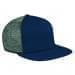Navy Flat Brim High Crown-Hunter Green Back Half