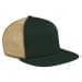 Hunter Green Flat Brim High Crown-Khaki Back Half
