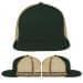 USA Made Hunter Green-Khaki Flat Brim High Crown Cap