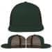 USA Made Hunter Green-Black Flat Brim High Crown Cap
