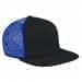 Dark Gray-Royal Blue Meshback Snapback Flat Brim