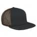 Dark Gray Flat Brim High Crown-Black Back Half