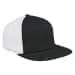 Dark Gray Flat Brim High Crown-White Back Half