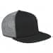 Dark Gray Flat Brim High Crown-Light Gray Back Half