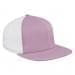 Pink Flat Brim High Crown-White Back Half