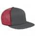 Light Gray Flat Brim High Crown-Red Back Half