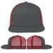 USA Made Light Gray-Red Flat Brim High Crown Cap