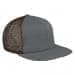 Light Gray Flat Brim High Crown-Black Back Half