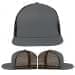 USA Made Light Gray-Black Flat Brim High Crown Cap