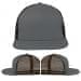 USA Made Light Gray-Black Flat Brim High Crown Cap