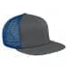Light Gray Flat Brim High Crown-Navy Back Half