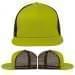 USA Made Safety Green-Black Flat Brim High Crown Cap