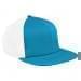 Turquoise-White Meshback Snapback Flat Brim