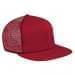 Red Flat Brim High Crown