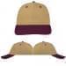 USA Made Khaki-Burgundy Lowstyle Structured Cap