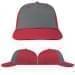 USA Made Light Gray-Red Lowstyle Structured Cap
