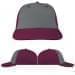 USA Made Light Gray-Burgundy Lowstyle Structured Cap