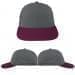 USA Made Light Gray-Burgundy Lowstyle Structured Cap