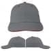 USA Made Light Gray-Red Unstructured "Dad" Cap