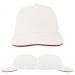 White-Red Canvas Leather Dad Cap, Virtual Image