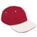 Red Unstructured "Dad"-White Visor, Eyelets