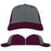 USA Made Light Gray-Burgundy Unstructured "Dad" Cap