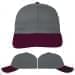 USA Made Light Gray-Burgundy Unstructured "Dad" Cap