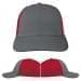 USA Made Light Gray-Red Unstructured "Dad" Cap