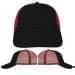 Dark Gray-Red Meshback Velcro Dad Cap, Virtual Image