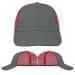 USA Made Light Gray-Red Unstructured "Dad" Cap