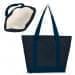 USA Made Nylon Poly Deluxe Cooler Tote, Black-Navy, 700205-AOZ