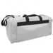 USA Made Poly Travel Carry On Duffels, White-Black, 8006729-02-A3R