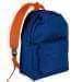 USA Made Nylon Poly Backpack Knapsacks, Royal Blue-Orange, 8960-A00