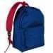 USA Made Nylon Poly Backpack Knapsacks, Royal Blue-Red, 8960-A02