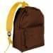 USA Made Nylon Poly Backpack Knapsacks, Brown-Gold, 8960-AP5
