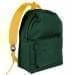 USA Made Nylon Poly Backpack Knapsacks, Hunter Green-Gold, 8960-AS5
